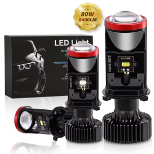 H4 Mini Projector Headlight Y8 80W 8500LM 6000K LED Car Light Compact LED Headlight Bulbs for Cars and Motorcycles