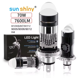 13000LM LED Projector Bulb 72W 6000K Powerful Cooling for H1 H7 H11 9005 HB3 HB4 Universal Fit for Motorcycle Cars