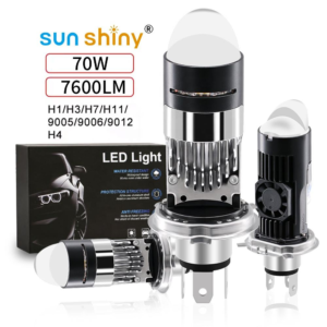 Sunshiny 13000LM LED Projector Bulb 72W 6000K Powerful Cooling for H1 H7 H11 9005 HB3 HB4 Universal Fit for Motorcycle Cars